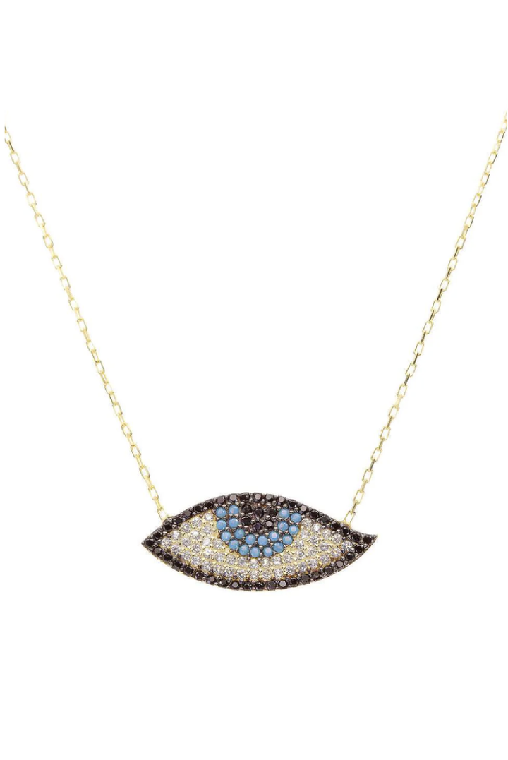 Mati Pave Necklace sold by Greek brand, Selini.