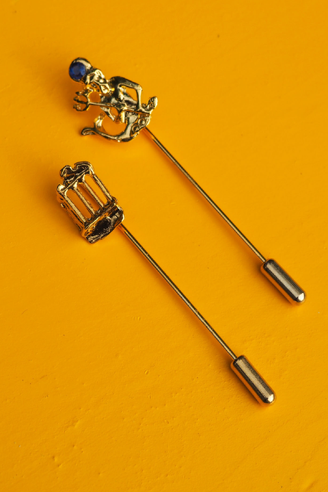 Made in Greece. Gold Plated Brass. Acropolis Inspired Jewelry. Suit Staple. 