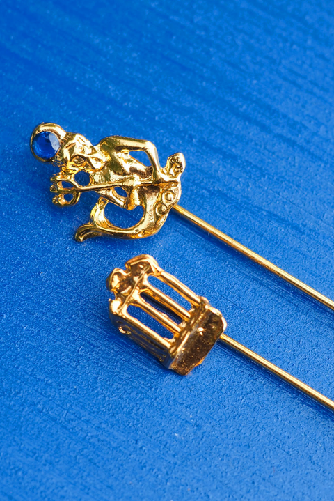 Made in Greece. Gold Plated Brass. Acropolis Inspired Jewelry. Suit Staple. 