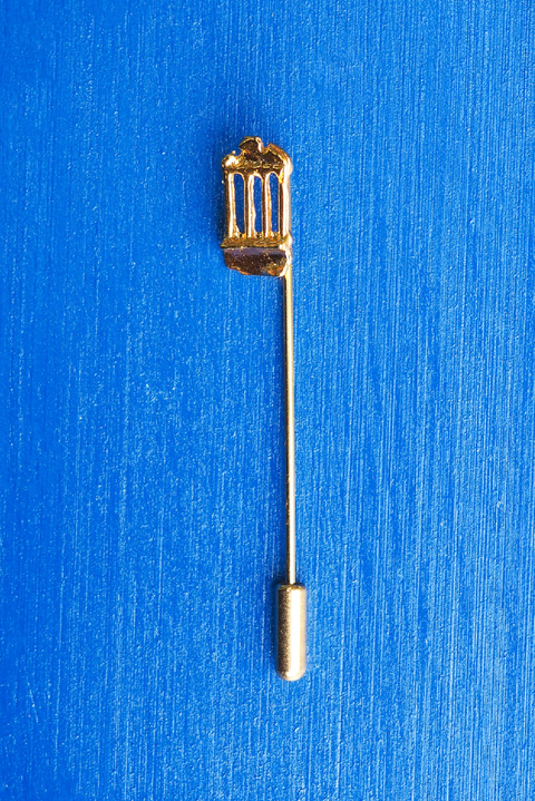 Made in Greece. Gold Plated Brass. Acropolis Inspired Jewelry. Suit Staple. 