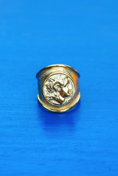 Made in Grace. Silver Plated in 18K Gold. Crafted with Greek History. Statement Ring.