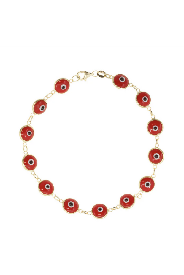 Selini Classic. 14K Gold Plated Sterling Silver or Sterling Silver. Evil Eye Bracelet. Greek Culture Jewelry. 