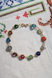 Selini Classic. 14K Gold Plated Sterling Silver or Sterling Silver. Evil Eye Bracelet. Greek Culture Jewelry. 