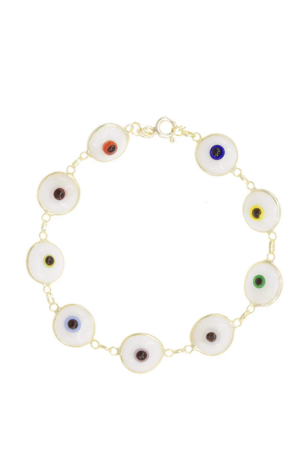 Selini Classic. 14K Gold Plated Sterling Silver or Sterling Silver. Evil Eye Bracelet. Greek Culture Jewelry. 