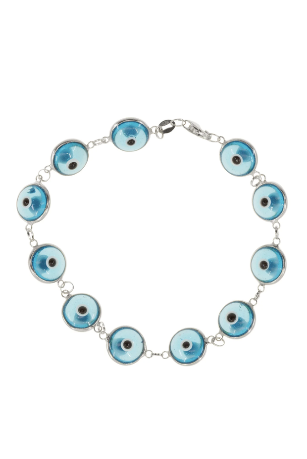 Selini Classic. 14K Gold Plated Sterling Silver or Sterling Silver. Evil Eye Bracelet. Greek Culture Jewelry. 