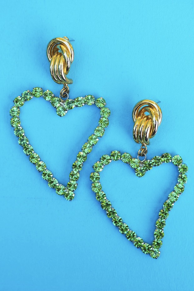 Made in Greece. Swarovski Crystals. 24K Gold Plated Brass Stud. Statement Earrings. 