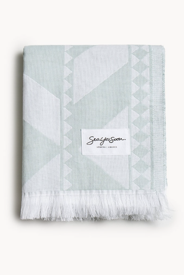Made in Greece. 50% Cotton, 50% Tencel Fibers. Beach Towel. Greek Inspired Design. 