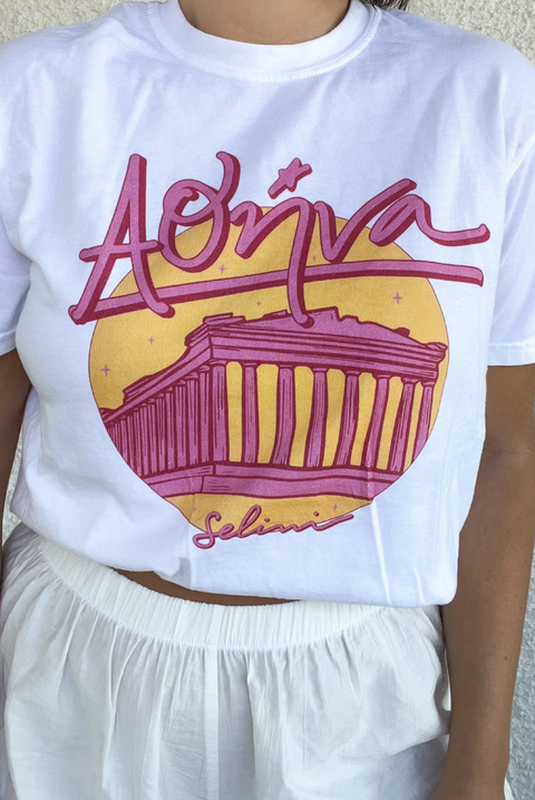 Selini Classic. Athens Parthenon T-Shirt. 100% Cotton. Greek Inspired Design. 