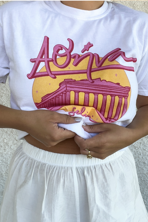 Selini Classic. Athens Parthenon T-Shirt. 100% Cotton. Greek Inspired Design. 