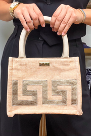 Made in Greece. Mini Summer Tote. Greek Inspired Design. Stylish Staple Bag. 