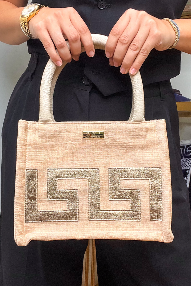 Made in Greece. Mini Summer Tote. Greek Inspired Design. Stylish Staple Bag. 