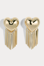 Bubble Heart Fringe Earrings