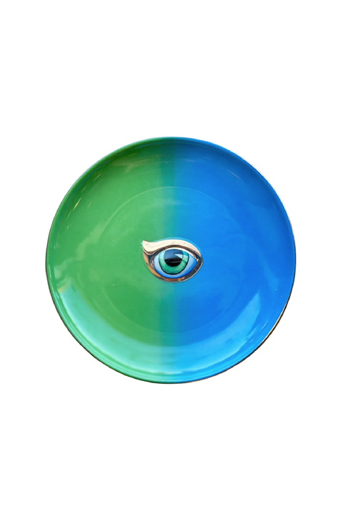 Selini Classic. Evil Eye Aura Dish. Colorful Design. Recycled Glass.