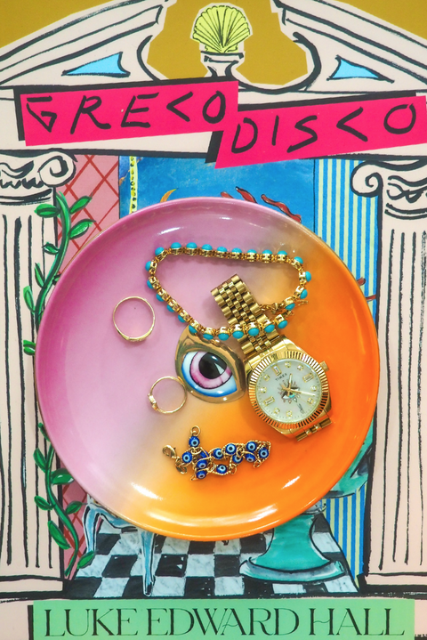 Selini Classic. Evil Eye Aura Dish. Colorful Design. Recycled Glass.