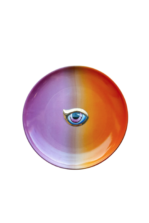 Selini Classic. Evil Eye Aura Dish. Colorful Design. Recycled Glass.