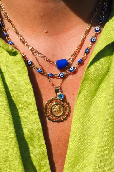 Made in Greece. Classic Blue Bead. Go-To Jewelry Piece. Greek Culture Charm.