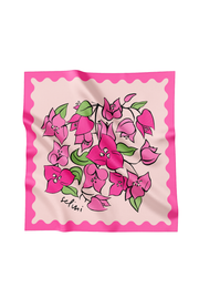 Selini Classic. 100% Silk. Pink Floral Scarf. Selini Creative Flower Designs. 