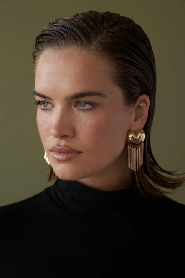 Statement Piece. Gold Unique Earrings. Elevated Jewelry. Summer Go-To. 