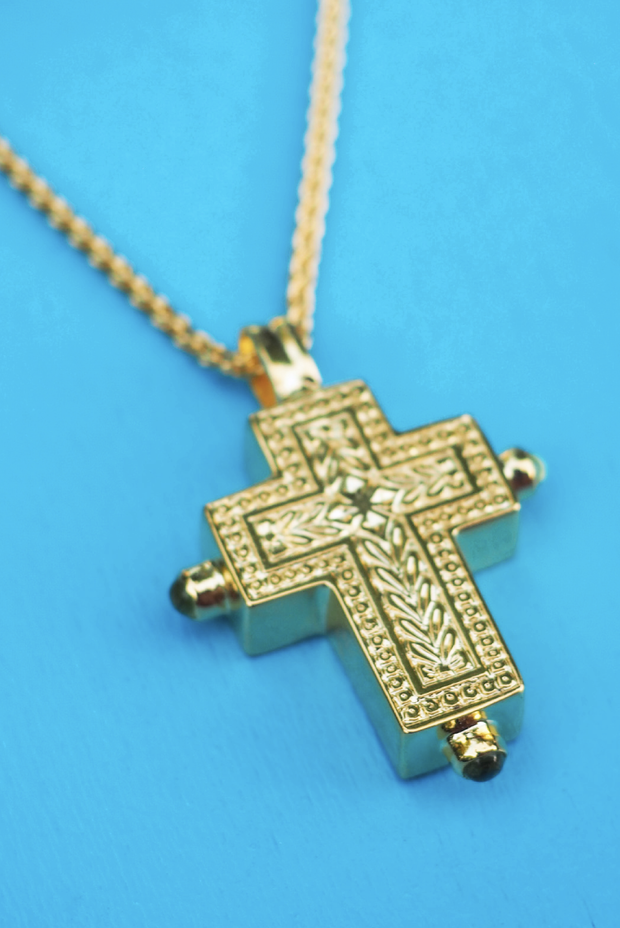 Made in Greece. Fine 925 Silver with 18k Gold Plating. Statement Cross Necklace. Greek Inspired Necklace. 