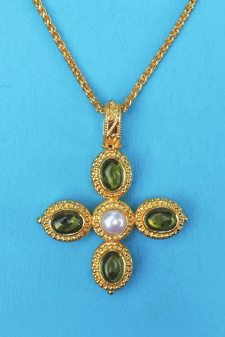 Byzantino Cross Pendant made by Greek brand Inooku, sold by Selini.