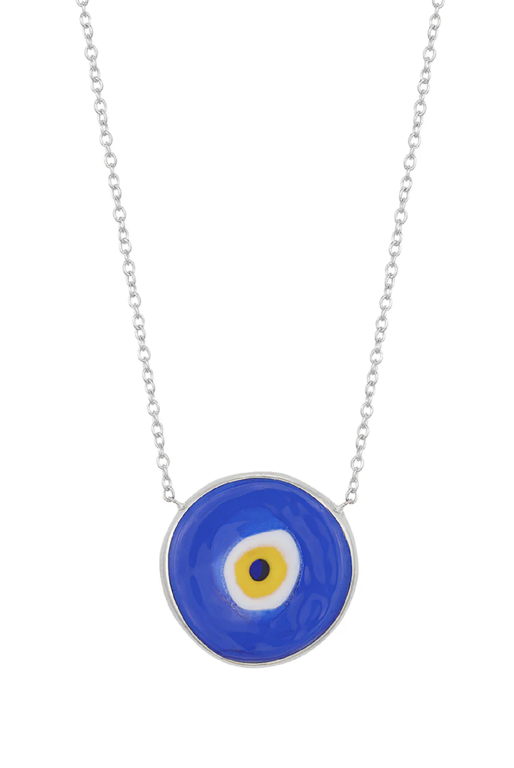 Selini Classic. Sterling Silver. Evil Eye Greek Jewelry. Layering Statement Necklace. 