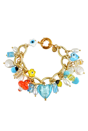 Made in Greece. Colorful Charm Bracelet. Summer Jewelry. Staple Outfit Piece. 