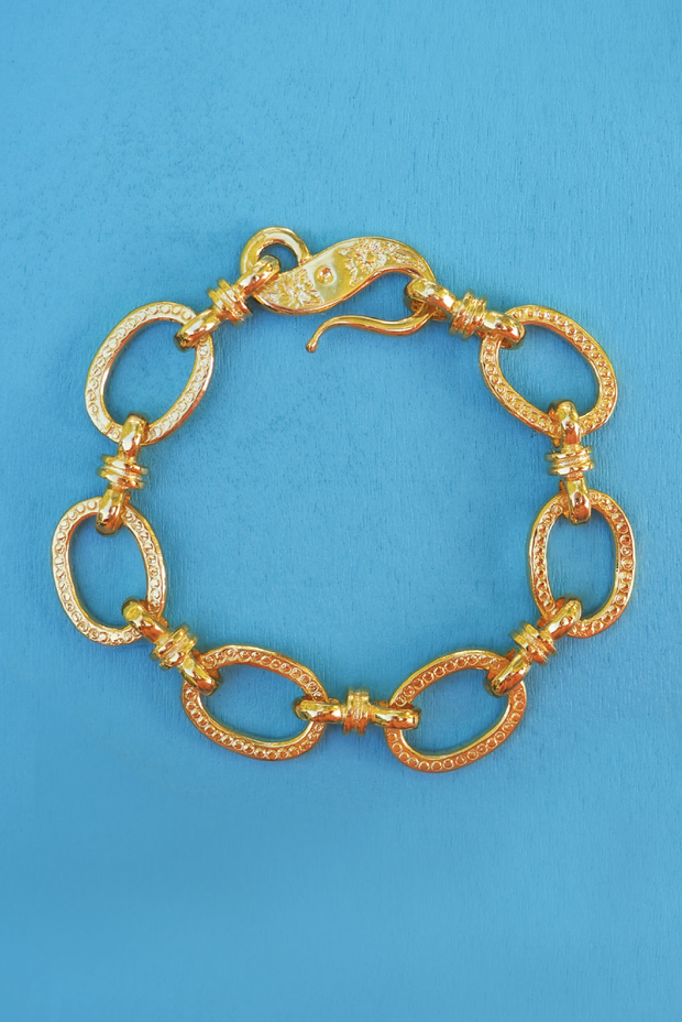 Made in Greece. Fine 925 Silver with 24k Gold Plating. Gold Stackable Bracelet. Greek Inspired Jewelry. 