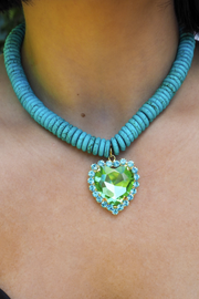 Made in Greece. Greek Inspired Jewelry. Chunky Statement Piece. Heart Necklace. 
