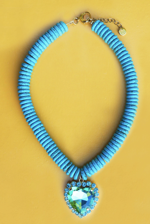 Made in Greece. Greek Inspired Jewelry. Chunky Statement Piece. Heart Necklace. 