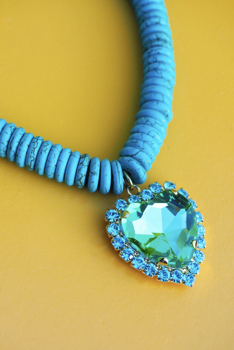 Made in Greece. Greek Inspired Jewelry. Chunky Statement Piece. Heart Necklace. 