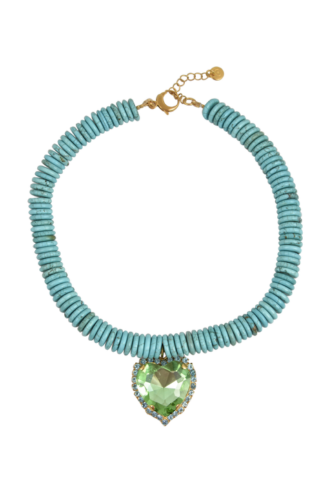 Made in Greece. Greek Inspired Jewelry. Chunky Statement Piece. Heart Necklace. 