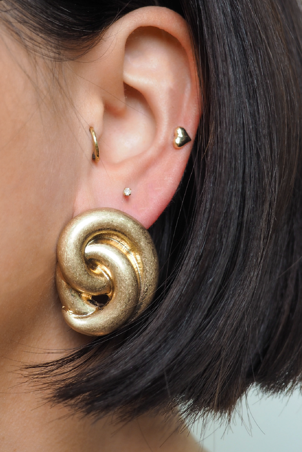 Selini Classic. Gold Staple Earrings. Unique Greek Inspired Jewelry. Statement Piece. 