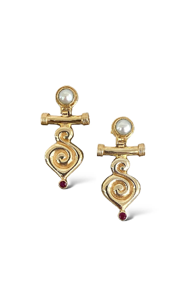 Daphne Earrings made by Greek brand Inooku, sold by Selini.