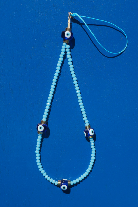 Selini Classic. Handmade by Selini. Colorful Evil Eye Phone Charm. Unique Accessory. 