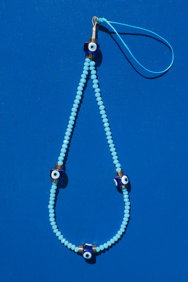 Selini Classic. Handmade by Selini. Colorful Evil Eye Phone Charm. Unique Accessory. 