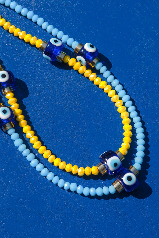 Selini Classic. Handmade by Selini. Colorful Evil Eye Phone Charm. Unique Accessory. 