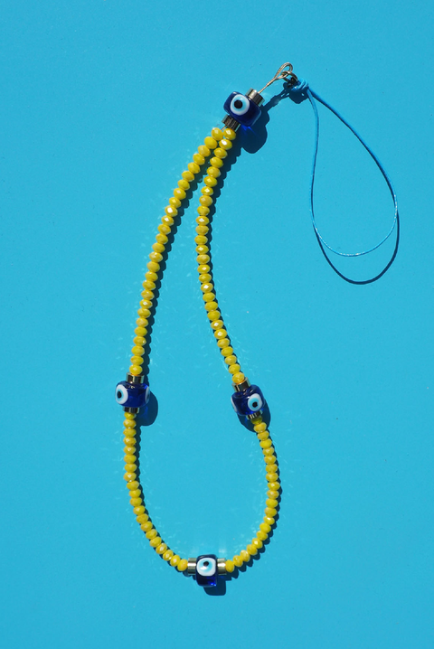 Selini Classic. Handmade by Selini. Colorful Evil Eye Phone Charm. Unique Accessory. 