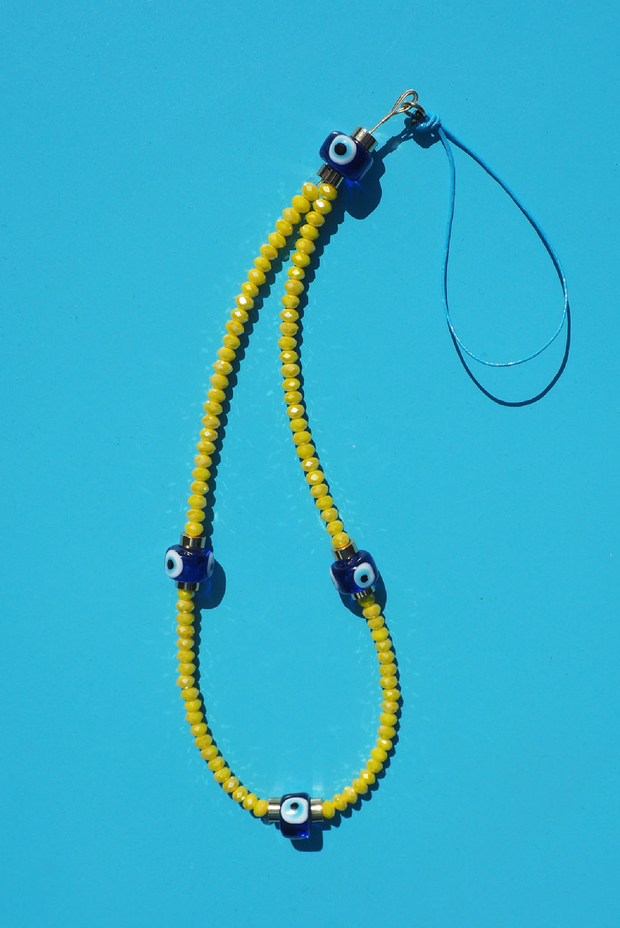 Selini Classic. Handmade by Selini. Colorful Evil Eye Phone Charm. Unique Accessory. 