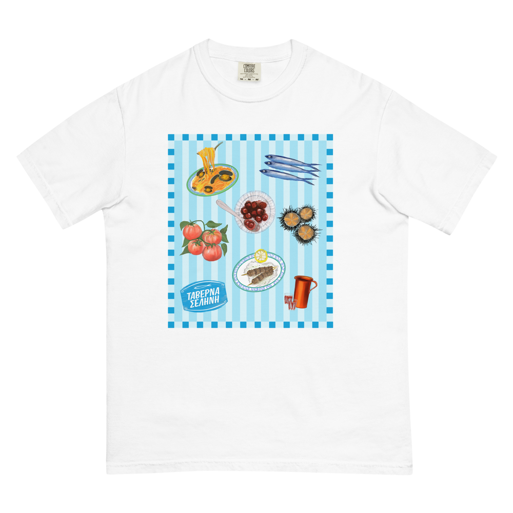 Taverna Food T-Shirt made by Greek brand, Selini