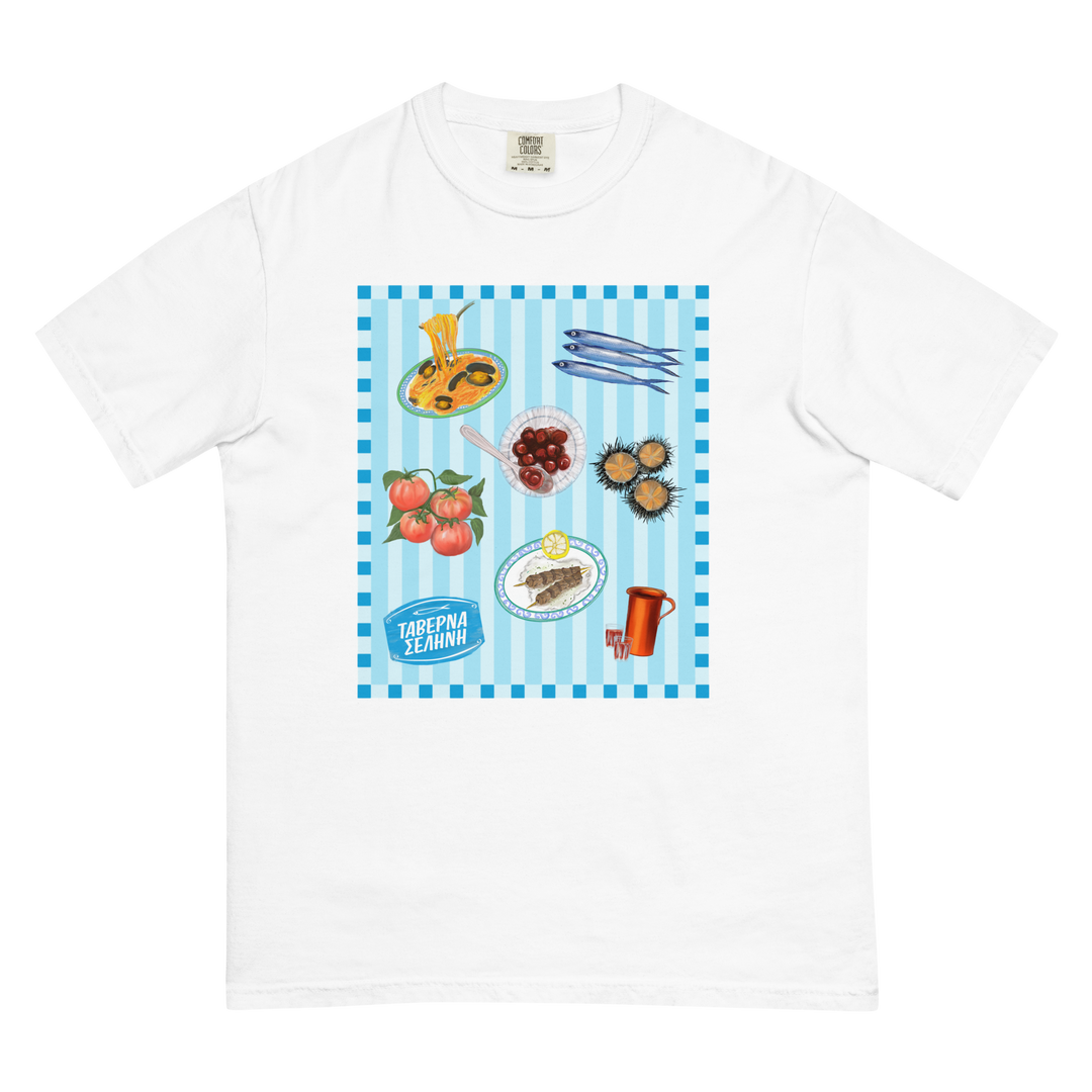 Taverna Food T-Shirt made by Greek brand, Selini
