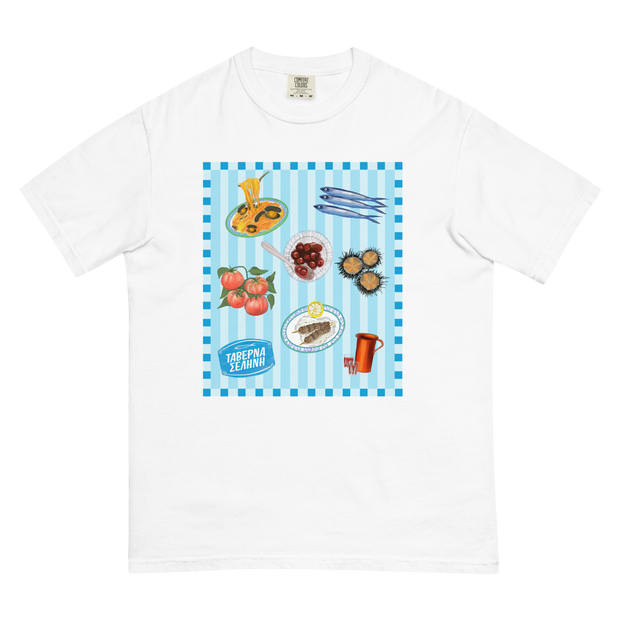 Taverna Food T-Shirt made by Greek brand, Selini