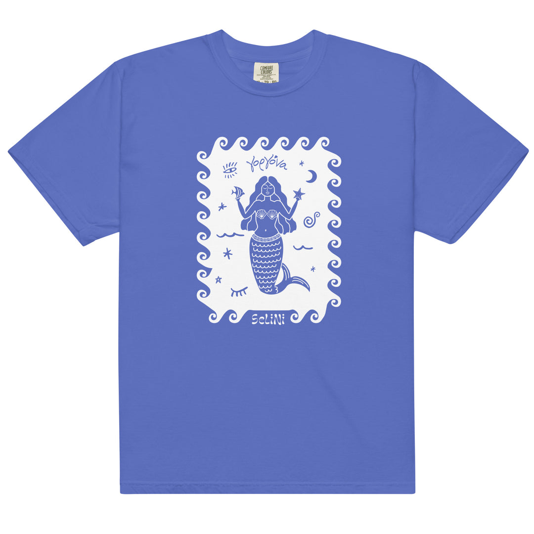 Gorgona Mermaid T-Shirt in Blue made by Greek brand, Selini.