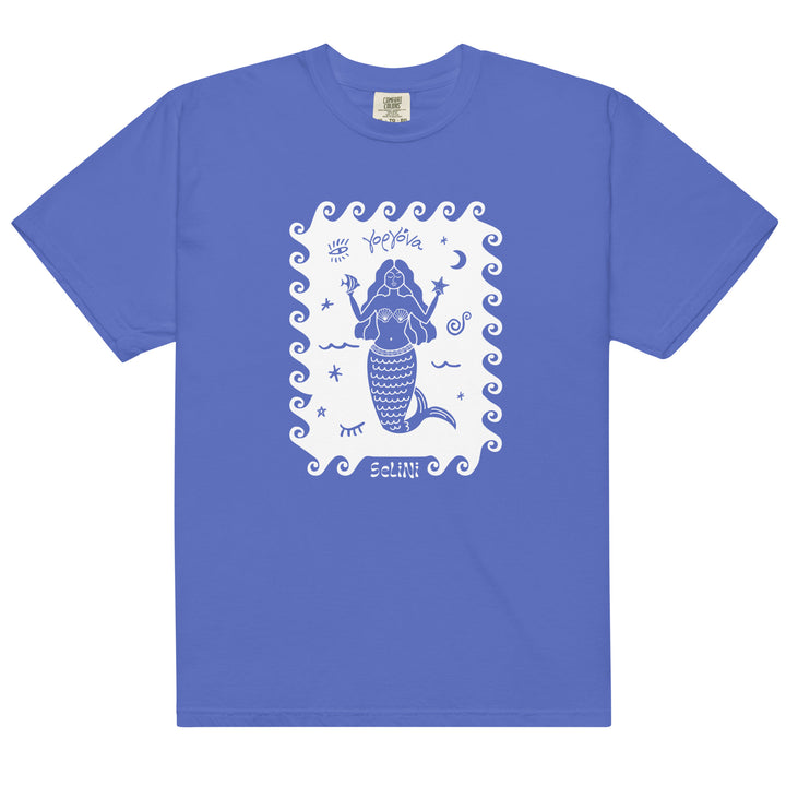 Gorgona Mermaid T-Shirt in Blue made by Greek brand, Selini.