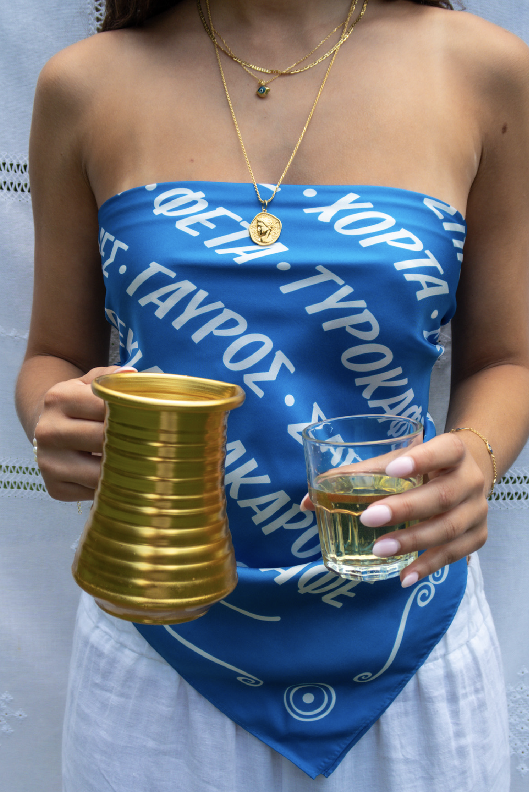 Taverna Selini Silk Scarf made by Greek brand, Selini.