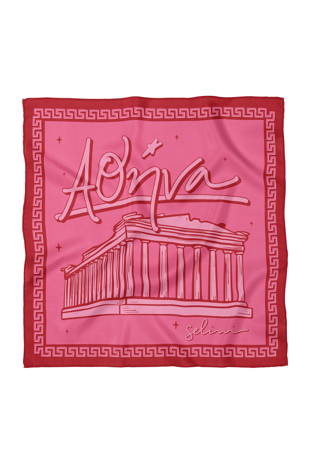 Athena Athens Silk Scarf made by Greek brand, Selini.