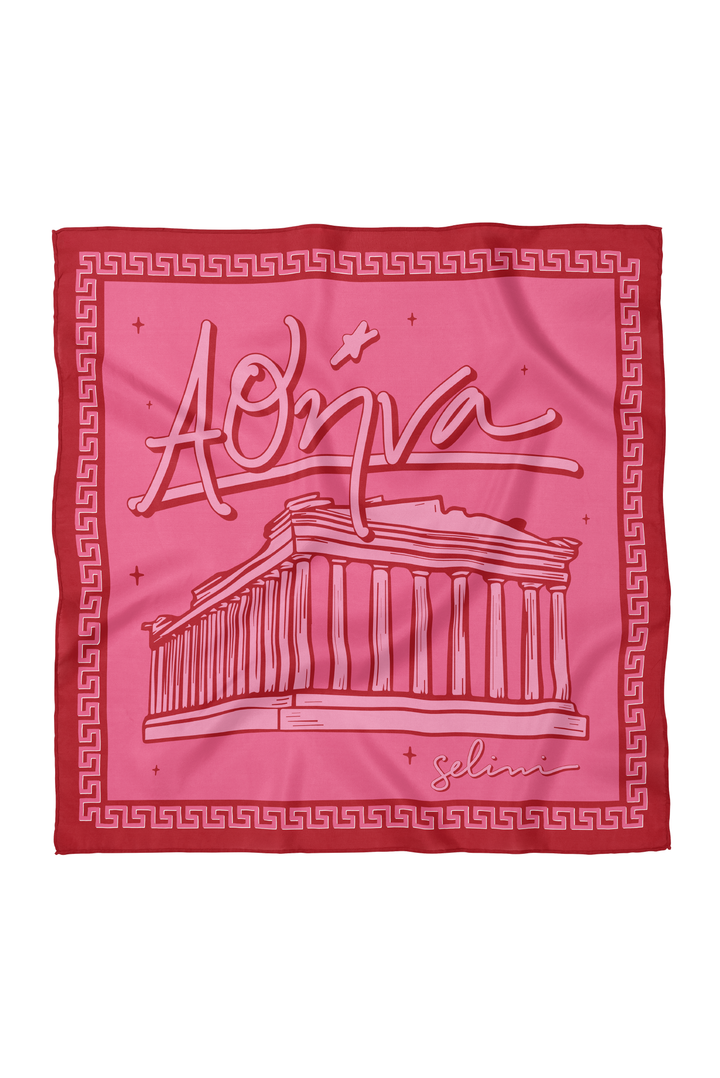 Athena Athens Silk Scarf made by Greek brand, Selini.