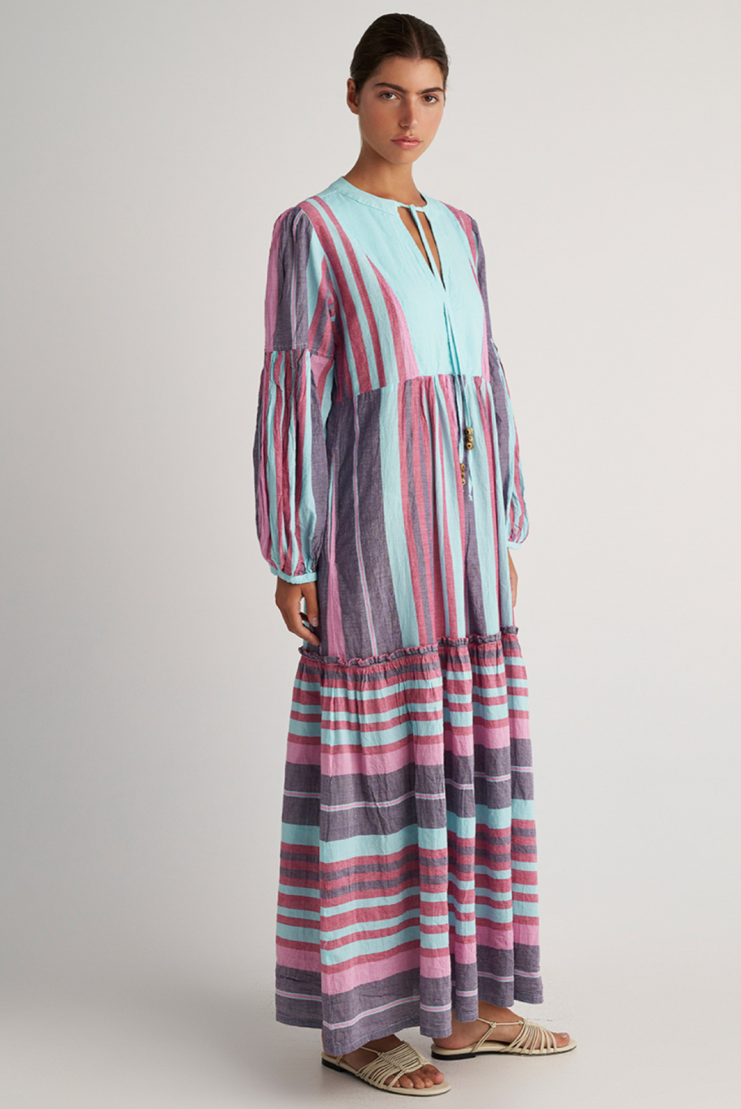 Halki Maxi Dress made by Greek brand, Pearl and Caviar, sold by Selini.
