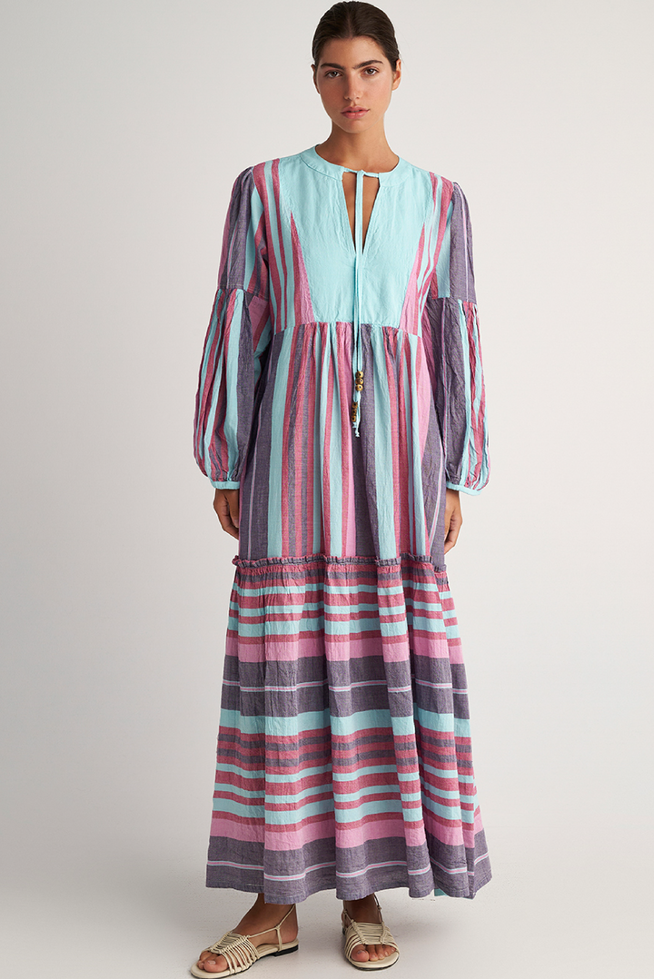 Halki Maxi Dress made by Greek brand, Pearl and Caviar, sold by Selini.