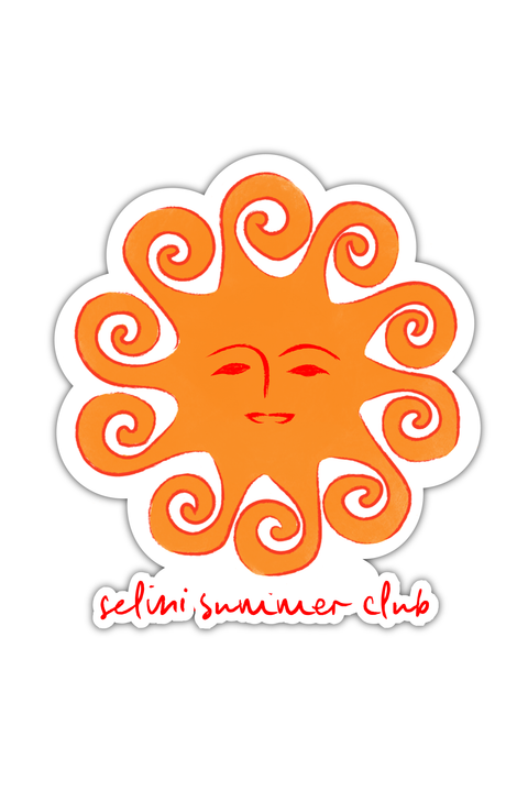 Selini Classic. Selini Summer Club. Sun Sticker. Greek Inspired Design. 