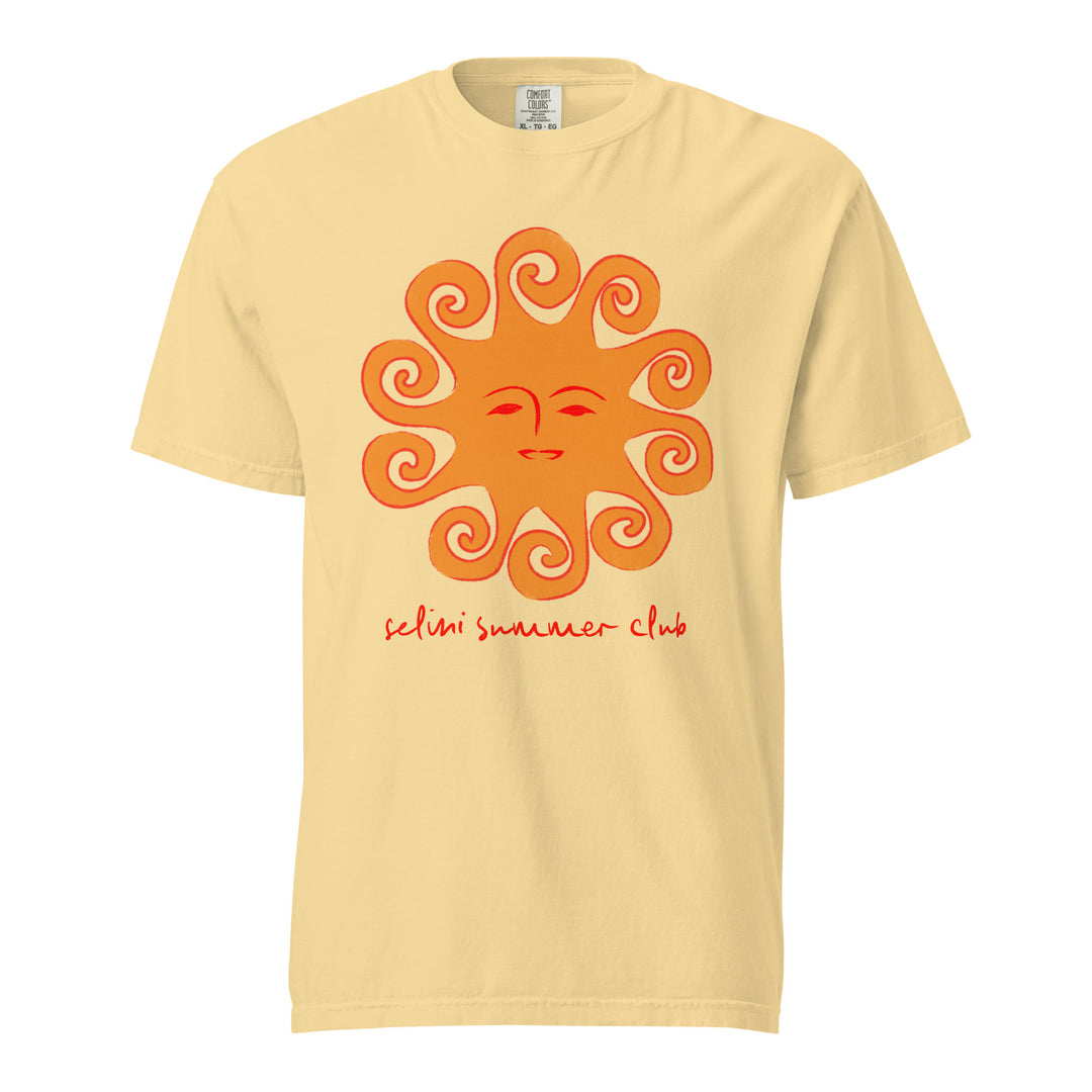 Selini Classic. Selini Summer Club. Greek Inspired Design. Unique Sun Graphic. 